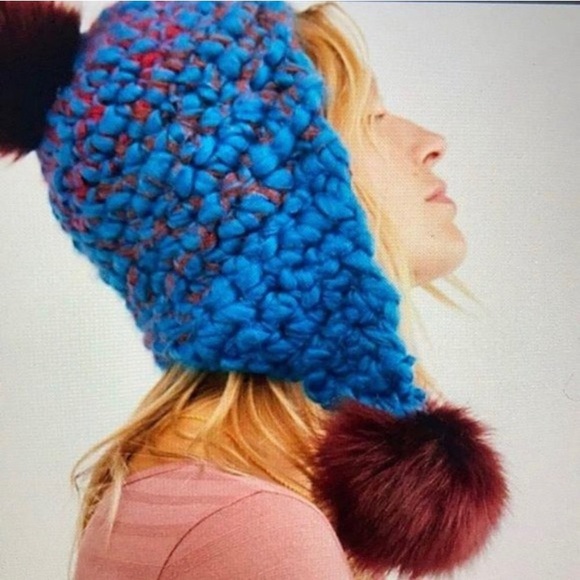 New✨Free People Snow Castle Trapper Hat- Moroccan Blue - Picture 5 of 8